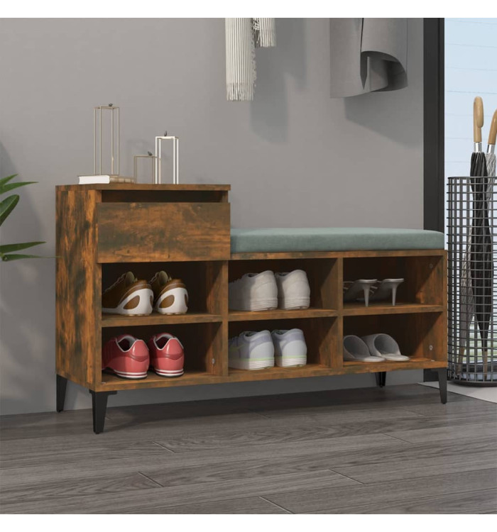 Armoire à chaussures Chêne fumé 102x36x60 cm Bois d'ingénierie | Mobilier & Déco