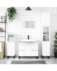 Armoire de salle de bain blanc brillant 80x33x60 cm | Mobilier & Déco