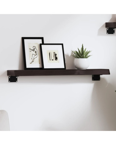 Étagère murale marron foncé 60x10x4 cm bois chêne massif traité | Mobilier & Déco