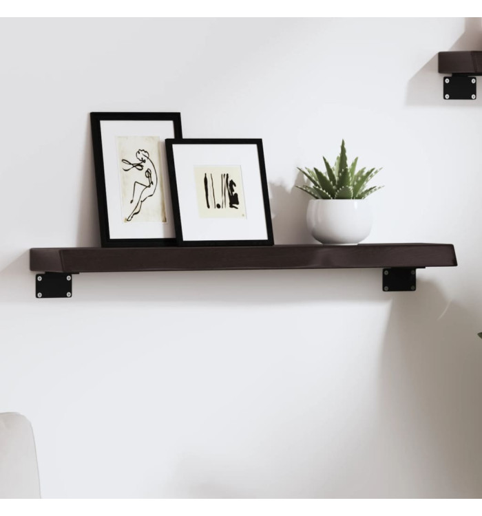 Étagère murale marron foncé 60x10x4 cm bois chêne massif traité | Mobilier & Déco