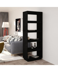 Bibliothèque/Séparateur de pièce Noir 60x35x167 cm Pin massif | Mobilier & Déco