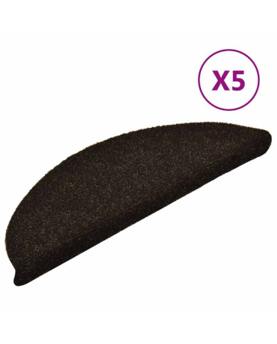 Tapis autoadhésifs de marches 5 pcs Marron 56x17x3cm Aiguilleté | Mobilier & Déco
