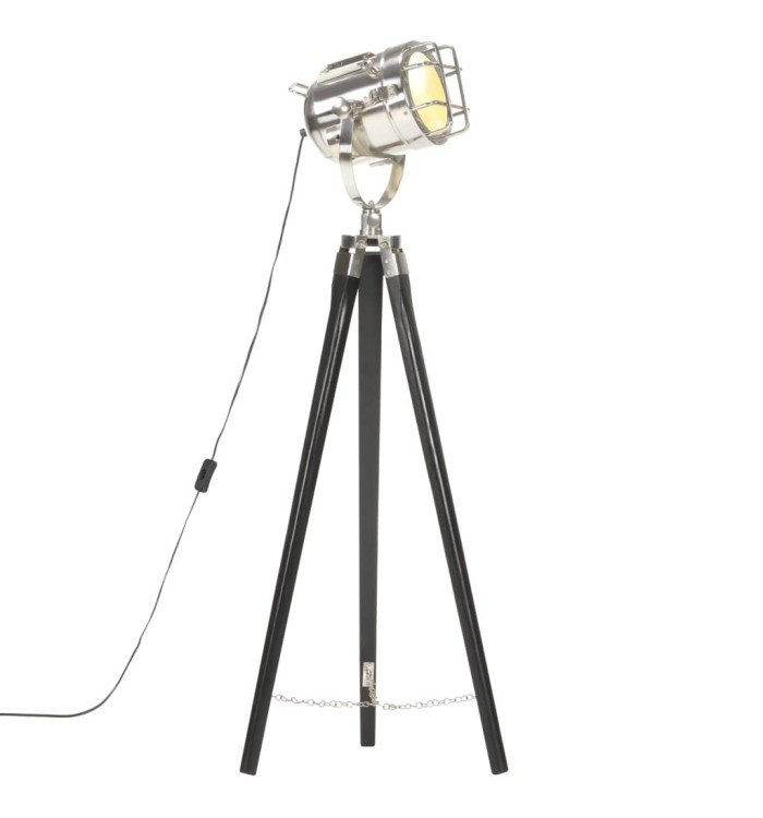 Lampadaire à trépied Noir Bois de manguier massif 97 cm | Mobilier & Déco