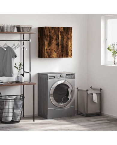 Armoire murale chêne fumé 60x31x60 cm bois d'ingénierie | Mobilier & Déco