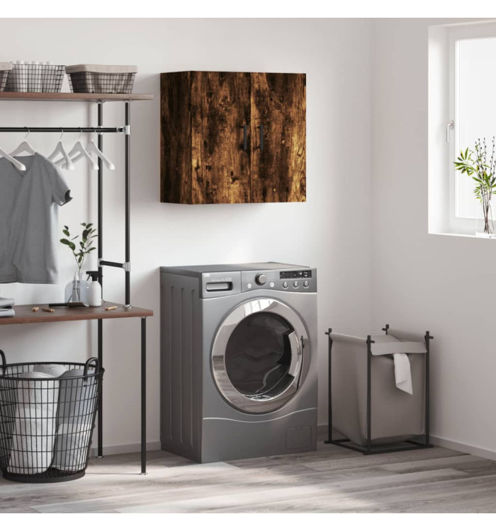 Armoire murale chêne fumé 60x31x60 cm bois d'ingénierie | Mobilier & Déco
