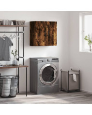 Armoire murale chêne fumé 60x31x60 cm bois d'ingénierie | Mobilier & Déco