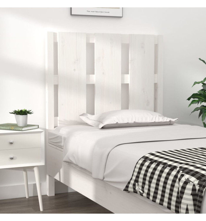 Tête de lit Blanc 80,5x4x100 cm Bois massif de pin | Mobilier & Déco