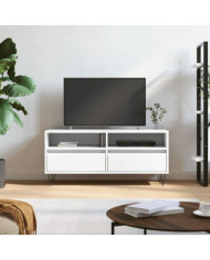 Meuble TV blanc 100x34,5x44,5 cm bois d'ingénierie | Mobilier & Déco