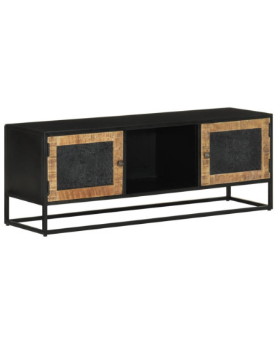 Meuble TV 110x30x40 cm bois massif de manguier et fer | Mobilier & Déco