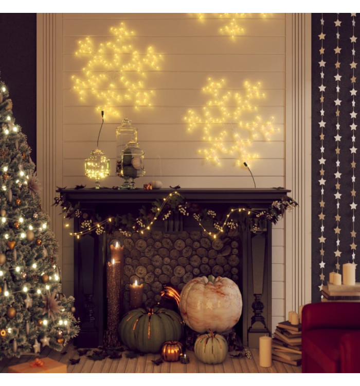 Figure de flocon de neige de Noël et 144LED Blanc chaud 59x59cm | Mobilier & Déco