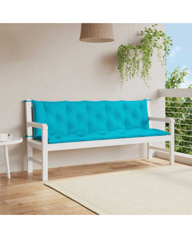 Coussins de banc de jardin lot de 2 turquoise tissu Oxford | Mobilier & Déco