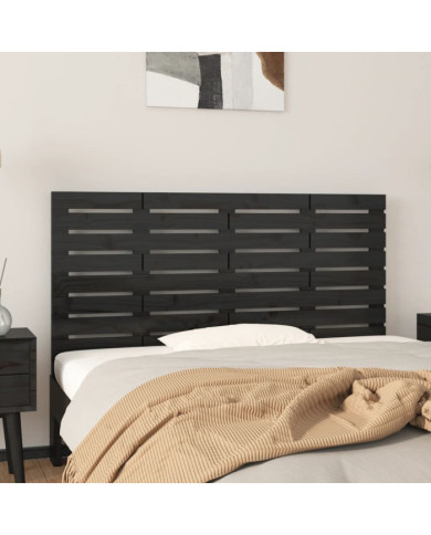 Tête de lit murale Noir 126x3x63 cm Bois massif de pin | Mobilier & Déco