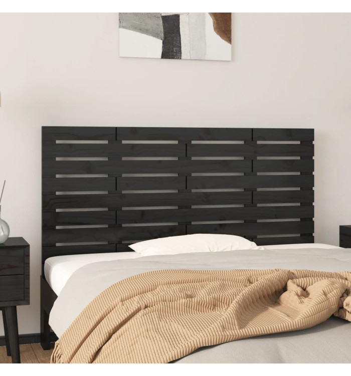 Tête de lit murale Noir 126x3x63 cm Bois massif de pin | Mobilier & Déco