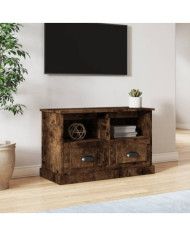 Meuble TV chêne fumé 80x35x50 cm bois d'ingénierie | Mobilier & Déco