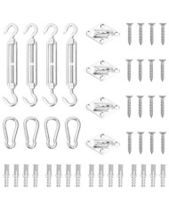 Jeu d'accessoires de voile d'ombrage 12 pcs Acier inoxydable | Mobilier & Déco