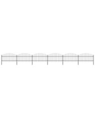 Clôture de jardin à dessus en lance Acier (1-1,25)x10,2 m Noir | Mobilier & Déco