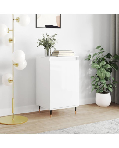Buffet blanc brillant 40x35x70 cm bois d'ingénierie | Mobilier & Déco