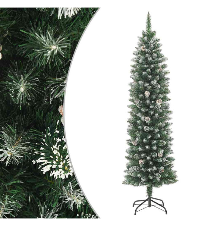 Sapin de Noël artificiel mince avec support 180 cm PVC | Mobilier & Déco