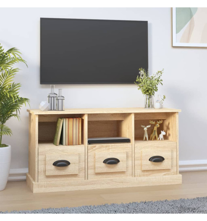 Meuble TV chêne sonoma 100x35x50 cm bois d'ingénierie | Mobilier & Déco
