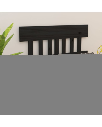 Tête de lit Noir 123,5x3x81 cm Bois massif de pin | Mobilier & Déco
