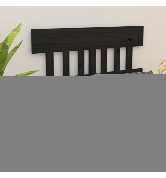 Tête de lit Noir 123,5x3x81 cm Bois massif de pin | Mobilier & Déco