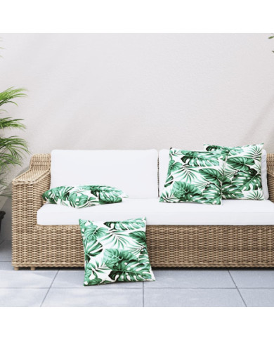 Coussins de canapé 4 pcs motif de feuilles 60x60 cm tissu | Mobilier & Déco