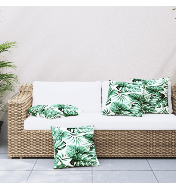 Coussins de canapé 4 pcs motif de feuilles 60x60 cm tissu | Mobilier & Déco