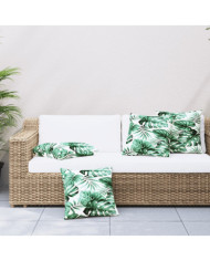 Coussins de canapé 4 pcs motif de feuilles 60x60 cm tissu | Mobilier & Déco