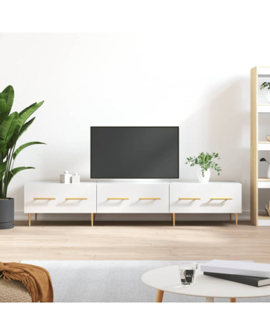 Meuble TV blanc brillant 150x36x30 cm bois d'ingénierie | Mobilier & Déco
