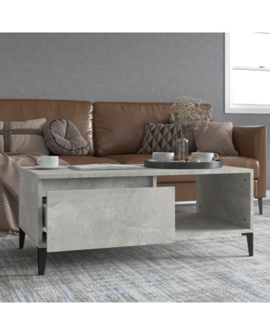 Table basse Gris béton 90x50x36,5 cm Bois d'ingénierie | Mobilier & Déco