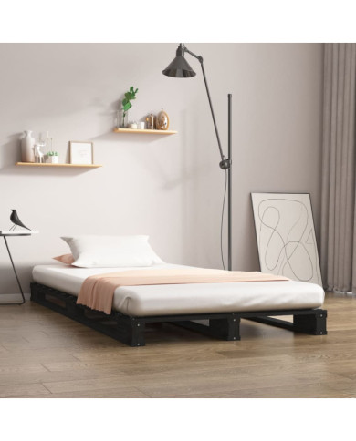 Lit de palette sans matelas noir bois massif | Mobilier & Déco