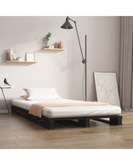 Lit de palette sans matelas noir bois massif | Mobilier & Déco