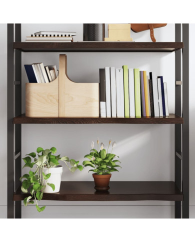 Étagère murale marron foncé bois chêne massif traité | Mobilier & Déco