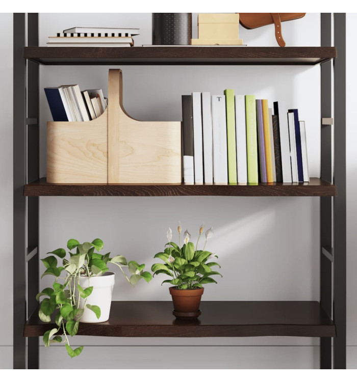 Étagère murale marron foncé bois chêne massif traité | Mobilier & Déco