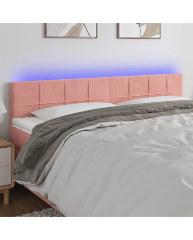 Tête de lit à LED Rose 180x5x78/88 cm Velours | Mobilier & Déco