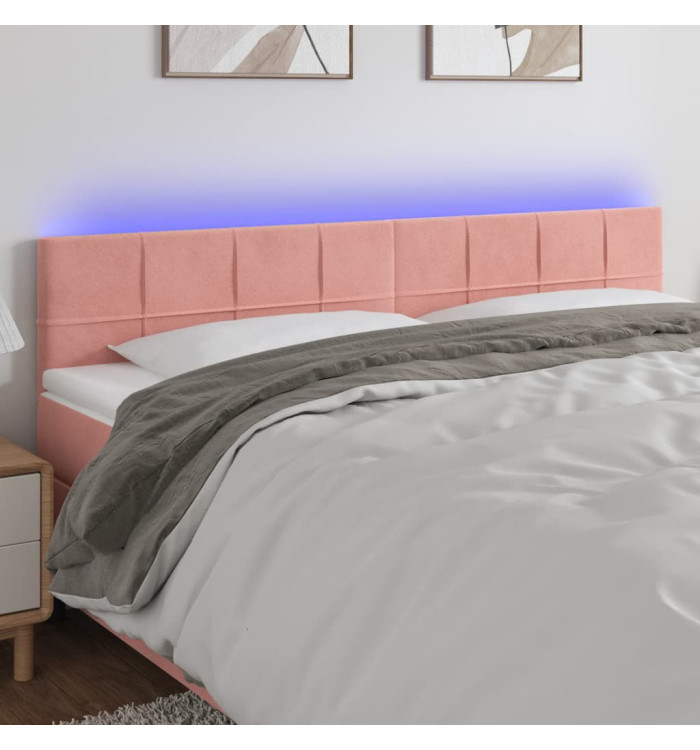 Tête de lit à LED Rose 180x5x78/88 cm Velours | Mobilier & Déco