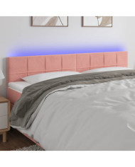 Tête de lit à LED Rose 180x5x78/88 cm Velours | Mobilier & Déco