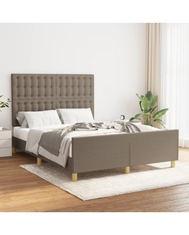 Cadre de lit sans matelas taupe 140x190 cm tissu | Mobilier & Déco