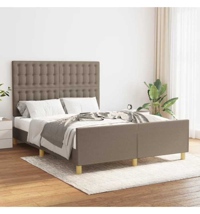 Cadre de lit sans matelas taupe 140x190 cm tissu | Mobilier & Déco