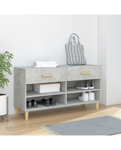 Armoire à chaussures Gris béton 102x35x55 cm Bois d'ingénierie | Mobilier & Déco