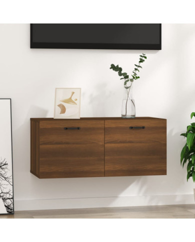 Armoire murale chêne marron 80x36,5x35 cm bois d'ingénierie | Mobilier & Déco