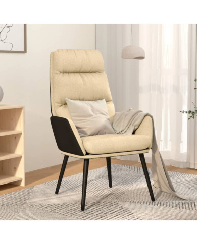 Chaise de relaxation Crème Tissu | Mobilier & Déco