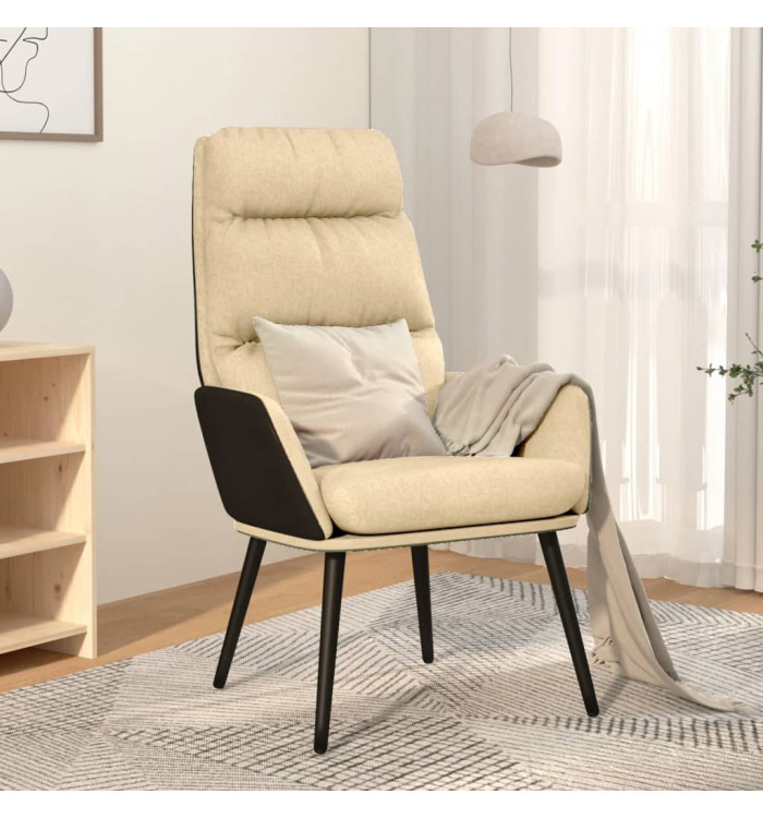 Chaise de relaxation Crème Tissu | Mobilier & Déco