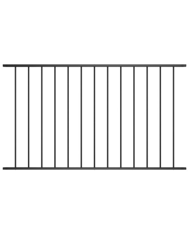 Panneau de clôture Acier enduit de poudre 1,7x1 m Noir | Mobilier & Déco