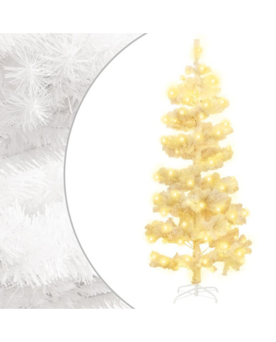 Arbre de Noël hélicoïdal pré-éclairé et support blanc 150cm PVC | Mobilier & Déco