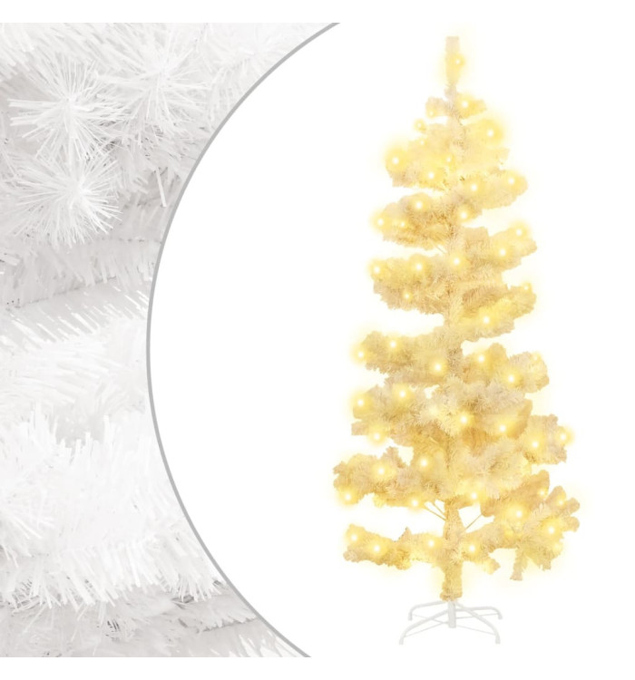 Arbre de Noël hélicoïdal pré-éclairé et support blanc 150cm PVC | Mobilier & Déco