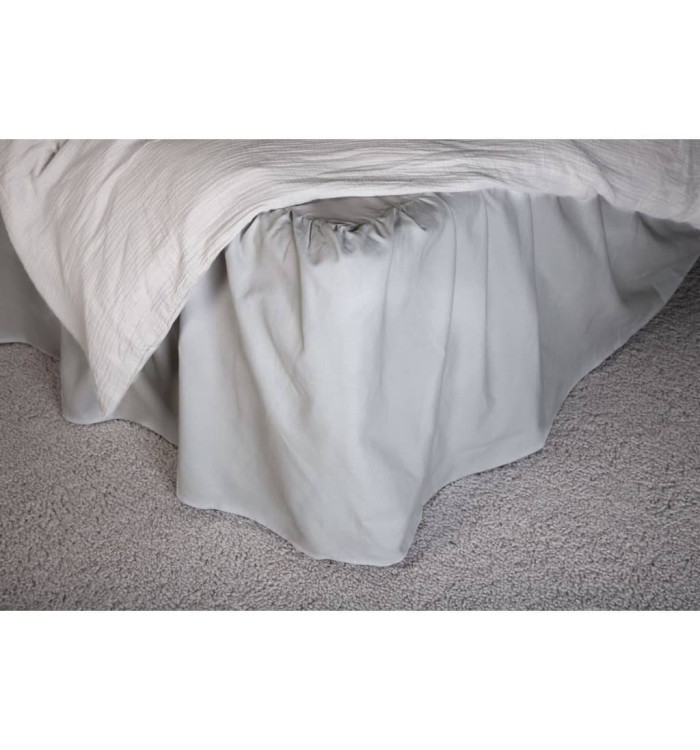 Venture Home Jupe de lit Pixy 200x120 cm Coton Gris clair | Mobilier & Déco