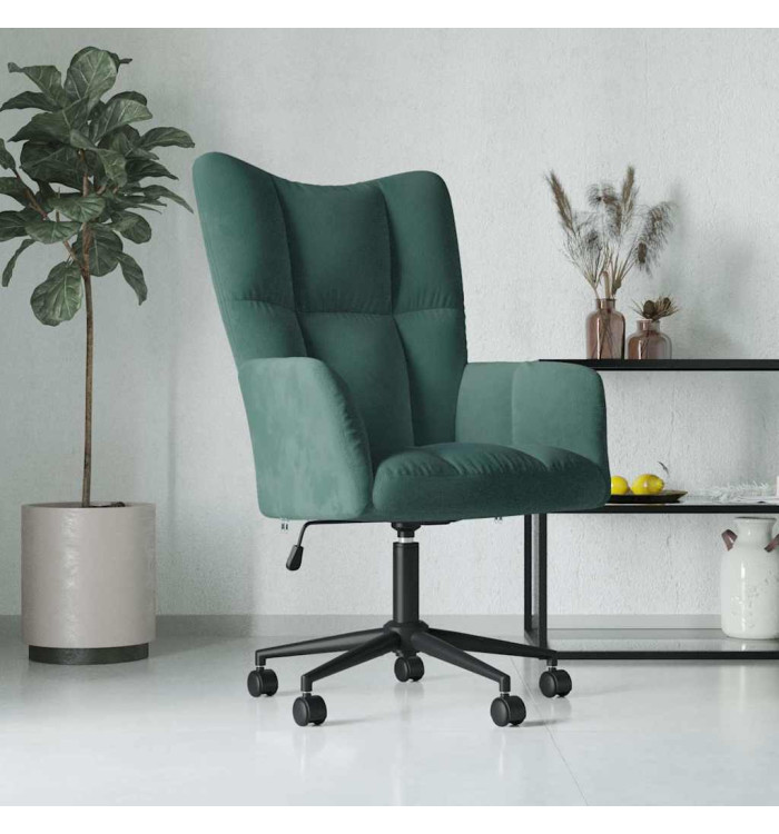 Chaise de relaxation Vert foncé Velours | Mobilier & Déco
