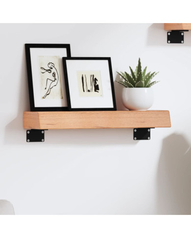 Étagère murale marron clair 40x10x6 cm bois chêne massif traité | Mobilier & Déco