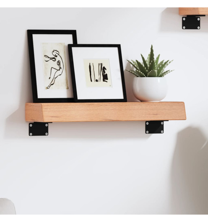 Étagère murale marron clair 40x10x6 cm bois chêne massif traité | Mobilier & Déco